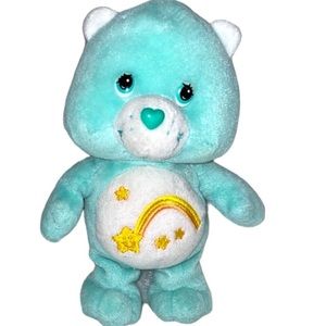 Wish Bear Care Bear Green/Blue Plush Bear with Shooting Stars stuff animal toy